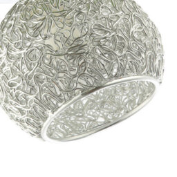 Happy Homewares Modern Polished Chrome Ceiling Light Fitting With Twisting Metal Shade - thumbnail 4