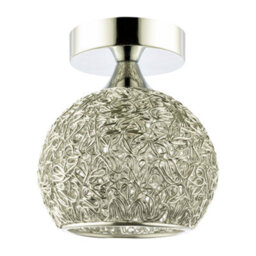 Happy Homewares Modern Polished Chrome Ceiling Light Fitting With Twisting Metal Shade - thumbnail 5