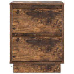 Berkfield Modern Bedside Cabinet With Led Lights Smoked Oak 39X34.5X50 Cm - thumbnail 6