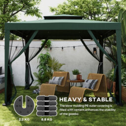 Outsunny Tent Weight Base 4Pcs Gazebo Foot Leg Pole Anchor Weights Marquee - thumbnail 5