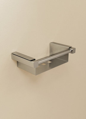Cosmic Bathroom Shelf Rectangular, 22 Cm, Silver Gloss, Metal, Wall-Mounted, Metric Collection - image 1