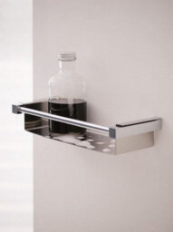 Cosmic Bathroom Shelf Rectangular, 22 Cm, Silver Gloss, Metal, Wall-Mounted, Metric Collection - thumbnail 4