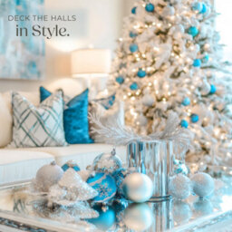 Tectake Christmas Baubles - 64-Piece Set In Silver And Blue  - Silver/blue - thumbnail 8
