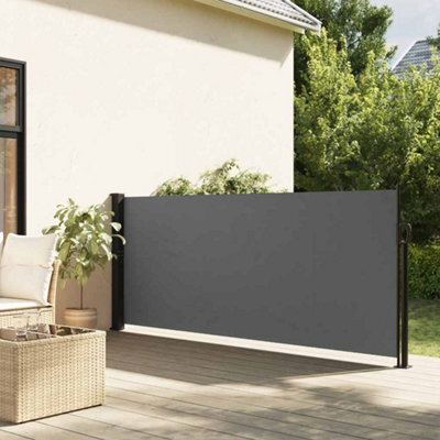 Walplus Retractable Side Awning Garden Sun Shade Canopy Gazebo For Back Door, Porch, Patio Anthracite 120X500 Cm - image 1