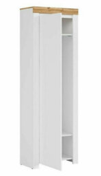 Impact Furniture Slim Single Wardrobe Hallway 1 Door Unit Modern White Gloss Oak Effect Storage Cabinet Holten - thumbnail 4
