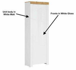 Impact Furniture Slim Single Wardrobe Hallway 1 Door Unit Modern White Gloss Oak Effect Storage Cabinet Holten - thumbnail 6