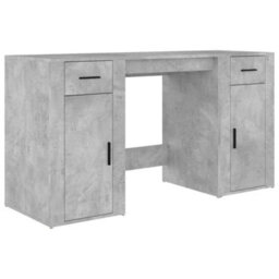 Berkfield Desk With Cabinet Concrete Grey Engineered Wood - thumbnail 2