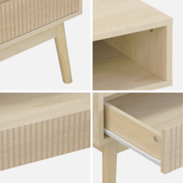 Sweeek - Grooved Wood Detail Coffee Table Linear Natural 110X59X39 Cm - thumbnail 5