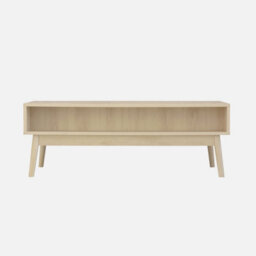 Sweeek - Grooved Wood Detail Coffee Table Linear Natural 110X59X39 Cm - thumbnail 3