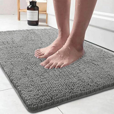 (50Cm X 80Cm, Grey) Anti Slip Soft Bath Mats For Bathroom Shower Rug - image 1