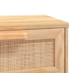 Vidaxl Console Table Brown 80X30X75 Cm Solid Wood Pine&natural Rattan - thumbnail 6