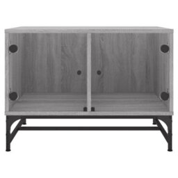 Berkfield Coffee Table With Glass Doors Grey Sonoma 68.5X50X50 Cm - thumbnail 5
