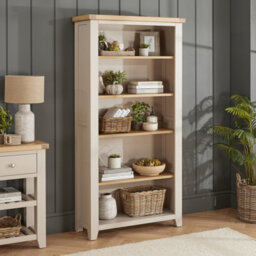The Furniture Market Cheshire Dove Grey Painted Large Tall Bookcase - thumbnail 1
