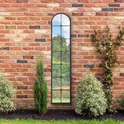 Mirroroutlet The Arcus Black Arched Leaner Garden Wall Mirror 190Cm X 40Cm - thumbnail 1