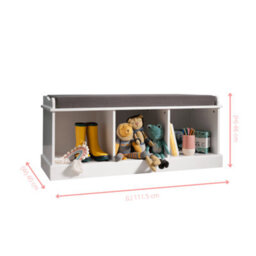 Nöa & Nani Noa & Nani Storage Bench With 3 Storage Cubes In Classic White Stockholm - thumbnail 7