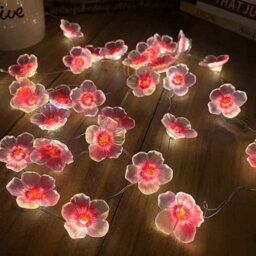 3M 30 Led Cherry Blossom Fairy Lights, Pink Battery Powered String Lights For Outdoor Decoration - thumbnail 1