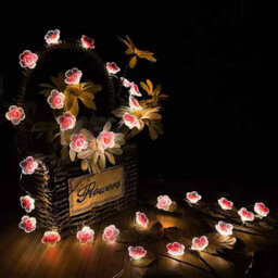 3M 30 Led Cherry Blossom Fairy Lights, Pink Battery Powered String Lights For Outdoor Decoration - thumbnail 2