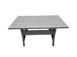 Fimous Outdoor Dining Table Sofa Set With Side Table Big Footstool Garden Furniture Set Dark Grey Mixed - thumbnail 3