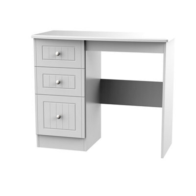 Vittoria Ready Assembled Matt Grey Vanity 3 Drawer Desk (H)795mm (W)415mm (D)415mm - image 1