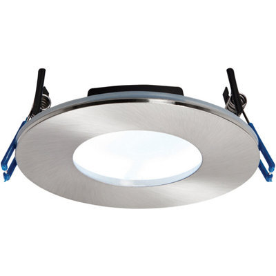 Satin Nickel Recessed Bathroom Downlight - 9W Cool White Led Slim Ceiling Light - image 1