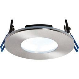Satin Nickel Recessed Bathroom Downlight - 9W Cool White Led Slim Ceiling Light - thumbnail 1