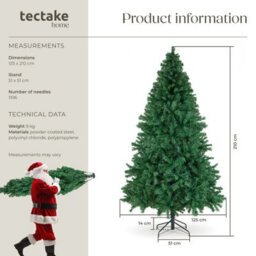 Tectake Christmas Tree Dasher - Artificial Christmas Tree In Green With Lifelike Look - 210 Cm - Green - thumbnail 6