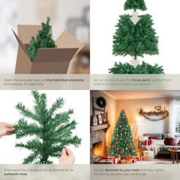 Tectake Christmas Tree Dasher - Artificial Christmas Tree In Green With Lifelike Look - 210 Cm - Green - thumbnail 4