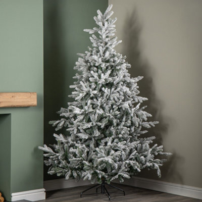Samuel Alexander 8Ft (2.4M) Snowy Grandis Fir Artificial Christmas Tree With 2935 Tips & Metal Stand - image 1