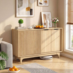 Buffet Cabinet With Fluted Sideboard And Adjustable Shelves - thumbnail 1