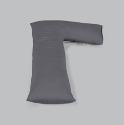 ARLinens L Shape Pillow With Free Pillowcases Hollowfiber Filled Orthopedic Maternity Pregnancy Full Body Support Pillow With Cover (Cream) - thumbnail 4