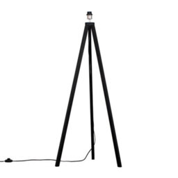 Valuelights Barbro Black Wood Tripod Floor Lamp Base