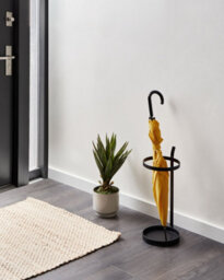 Beliani Umbrella Stand Lobamba Metal Black - thumbnail 2