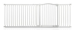 Safetots Curved Top Safety Gate, 198Cm - 207Cm, Matt White, Pressure Fit Stair Gate - thumbnail 1