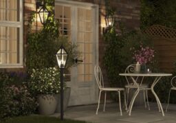GoodHome Radley Fixed Matt Black Mains-Powered Outdoor Up Wall Light - thumbnail 2