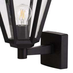 GoodHome Radley Fixed Matt Black Mains-Powered Outdoor Up Wall Light - thumbnail 6