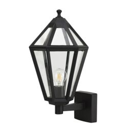 GoodHome Radley Fixed Matt Black Mains-Powered Outdoor Up Wall Light - thumbnail 3