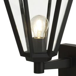 GoodHome Radley Fixed Matt Black Mains-Powered Outdoor Up Wall Light - thumbnail 5
