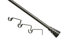 GoodHome Athens Satin Grey Nickel Effect Extendable Cone Single Curtain Pole Set, (L)1200mm-2100mm (Dia)19mm - thumbnail 2