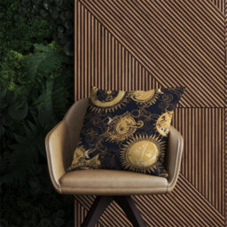 Warren Reed Designer Moon And Sun Gold Blue Outdoor Cushion 45Cm X 45Cm - thumbnail 2