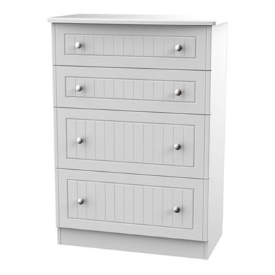 Vittoria Ready Assembled Matt Grey No Effect 4 Drawer Deep Chest (H)1075mm (W)765mm (D)415mm - image 1