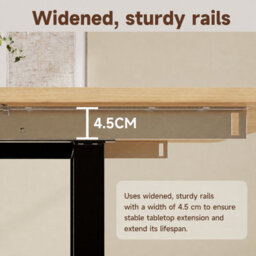 Merax Extendable Dining Table, 3 Lengths 140/180/220 X 80 Cm, 6-10 Seater, Mdf Table With Metal Legs, For Dining Room, Oak - thumbnail 6