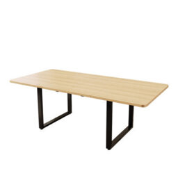 Merax Extendable Dining Table, 3 Lengths 140/180/220 X 80 Cm, 6-10 Seater, Mdf Table With Metal Legs, For Dining Room, Oak - thumbnail 9