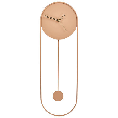 Beliani Wall Clock Salvan 20 Cm Metal Peach Pink - image 1