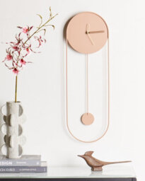 Beliani Wall Clock Salvan 20 Cm Metal Peach Pink - thumbnail 2