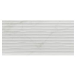 Beatrice White & Gold Matt Décor Marble Effect Textured Ceramic Indoor Wall Tile, Pack Of 8, (L)600mm (W)300mm - thumbnail 2