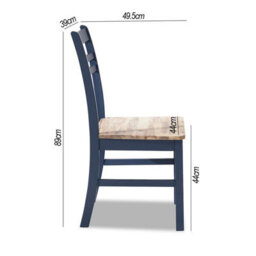 Statement Furniture Florence Country Style Wooden Chair - Navy Blue - thumbnail 3