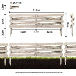 Woven Wood 2.28M Premium Chestnut Lawn Edging 30Cm Height  2 Pieces - thumbnail 2