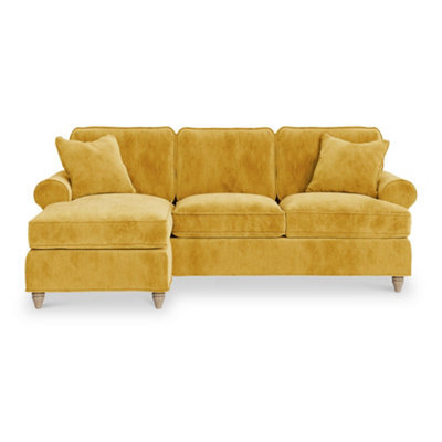 Alfie Gold Left Hand Chaise Sofa For Living Room - Fully Assembled By Roseland Furniture - image 1