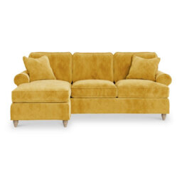 Alfie Gold Left Hand Chaise Sofa For Living Room - Fully Assembled By Roseland Furniture - thumbnail 1