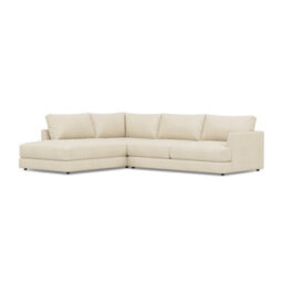 Valencia Serena Leather L Shape With Left Chaise Sectional Sofa Beige Nappa 11000 Top Grain Leather Kiln Dried Wood - thumbnail 1